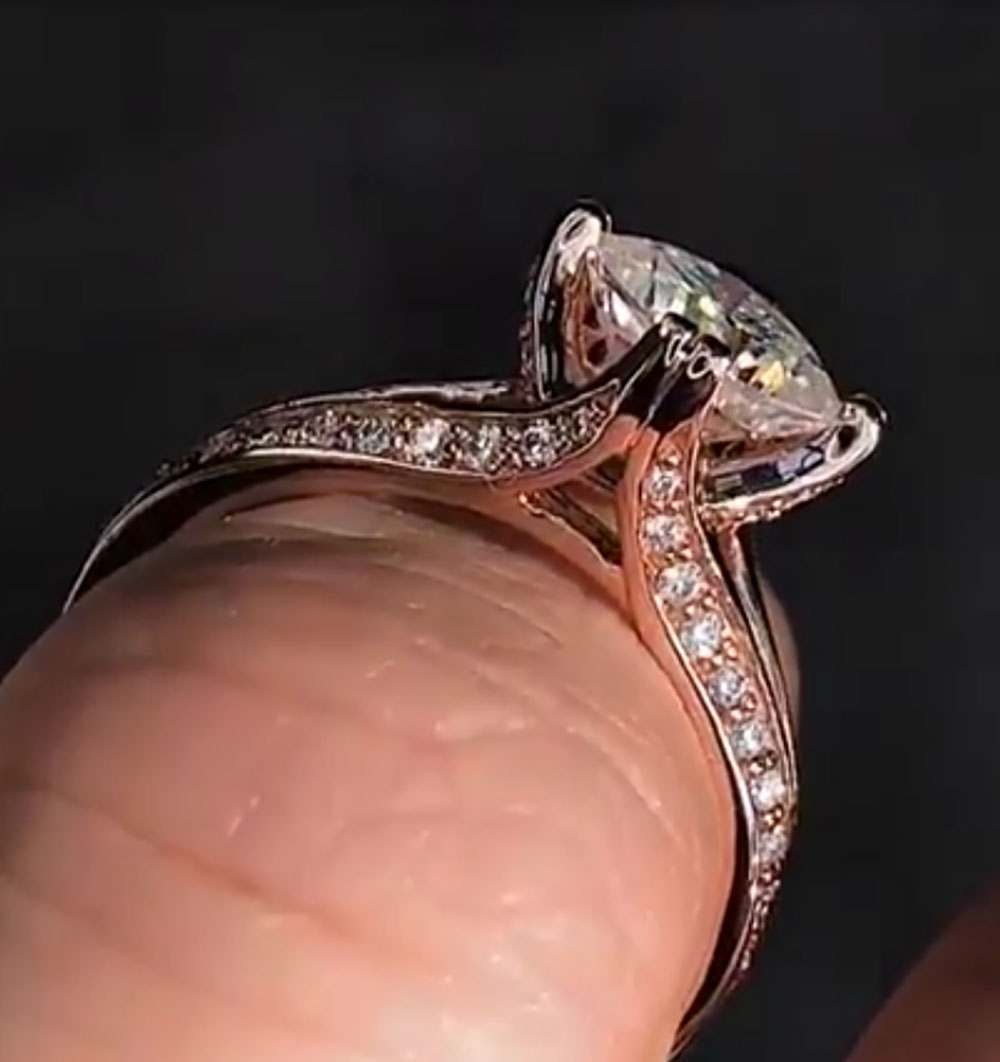 Moissanite Engagement Ring 1 Carat - Anello di fidanzamento per anniversario di