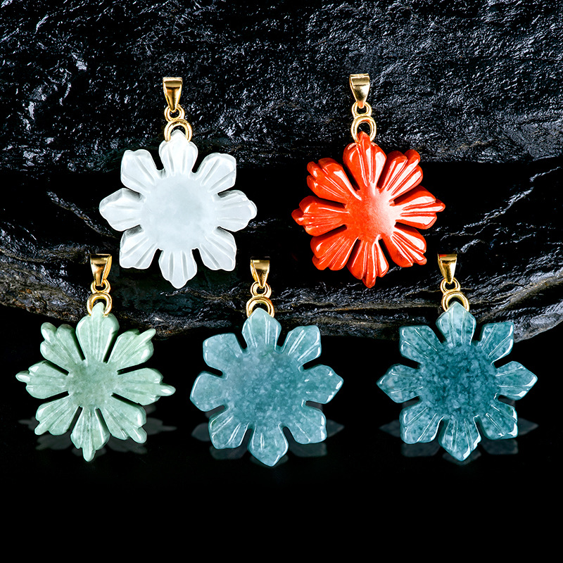 Necklaces - Collana con ciondolo girasole giada Myanmar