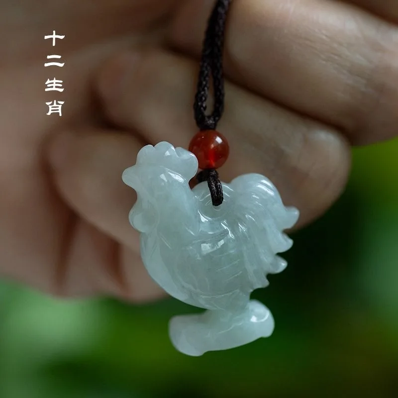 Necklaces - Smeraldo naturale cinese tridimensionale zodiaco ciondolo