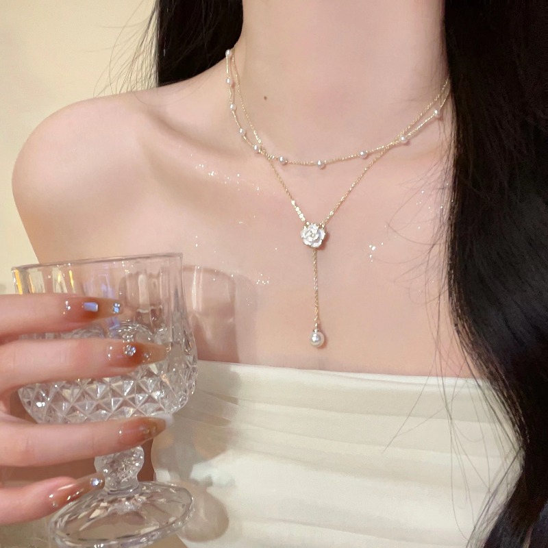 Layered Pendant Necklace Aesthetic - Collana con Ciondolo a Doppio Strato