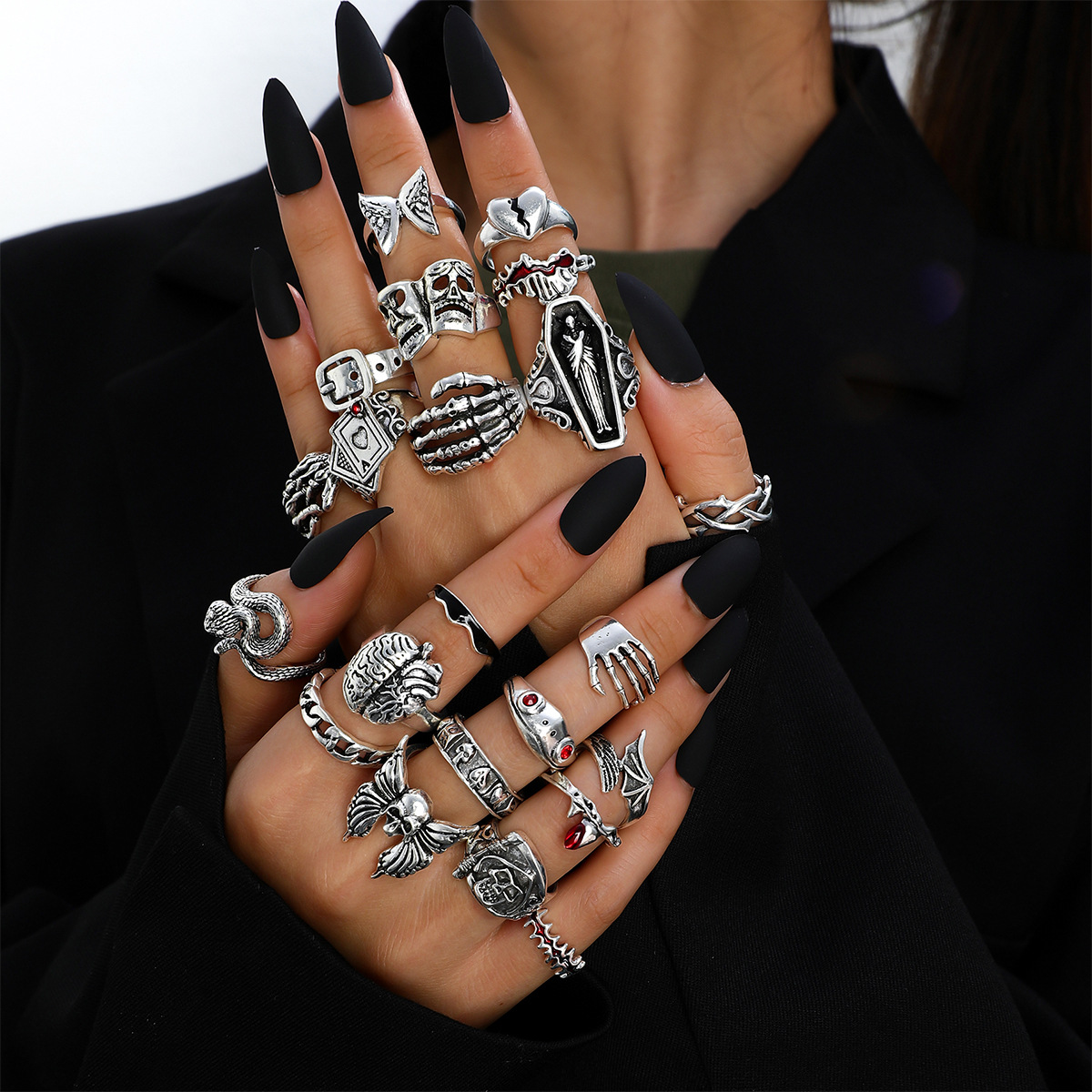 Vintage Punk Knuckle Rings Set - Set di 23 anelli da dito