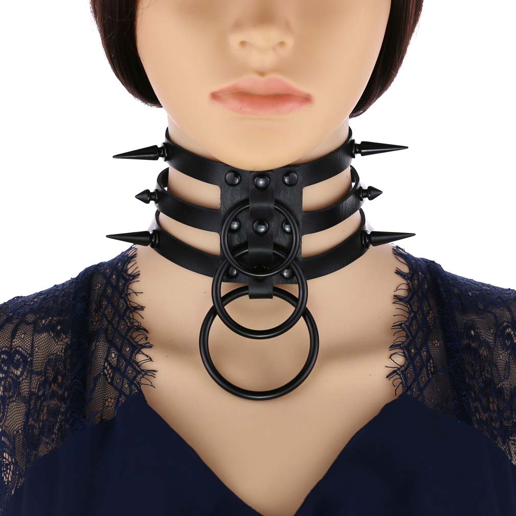 Goth Punk Spike Choker - Moda donna uomo rivetto nero in