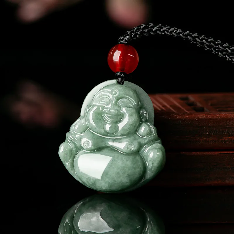 Necklaces - Ciondolo in giadeite birmana verde con