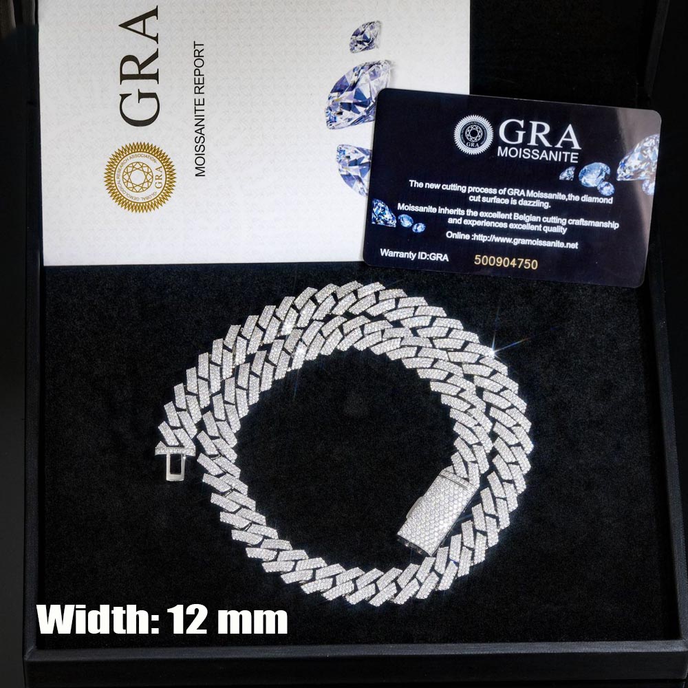 Cuban Link Chain 12Mm - Collana a catena cubana Iced Out