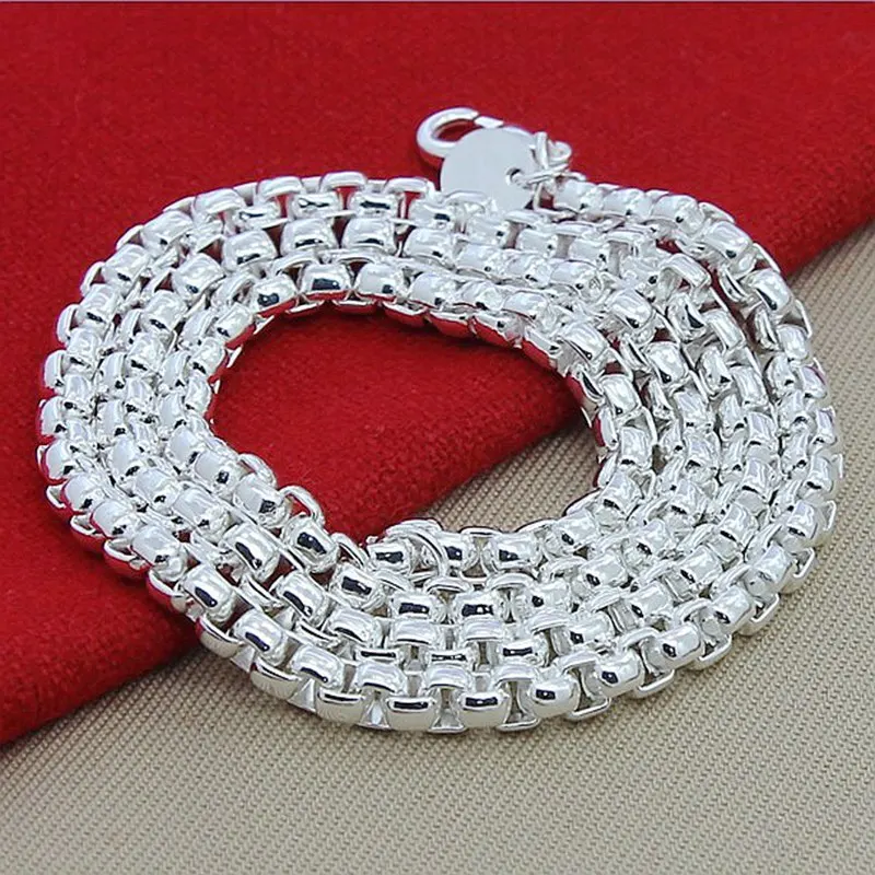 925 Sterling Silver Chain Necklace Men - 45-60 cm Collana in argento sterling