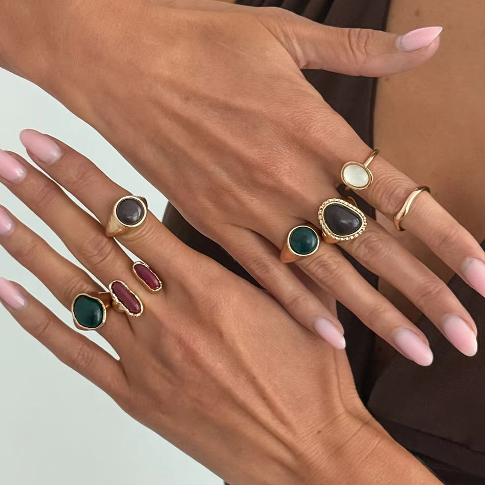 Vintage Punk Knuckle Rings Set - IngeSight.Z Set di 7 Anelli da