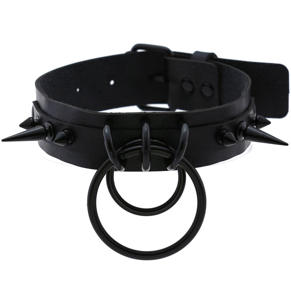 Goth Punk Spike Choker - Girocollo a spillo nero collana con