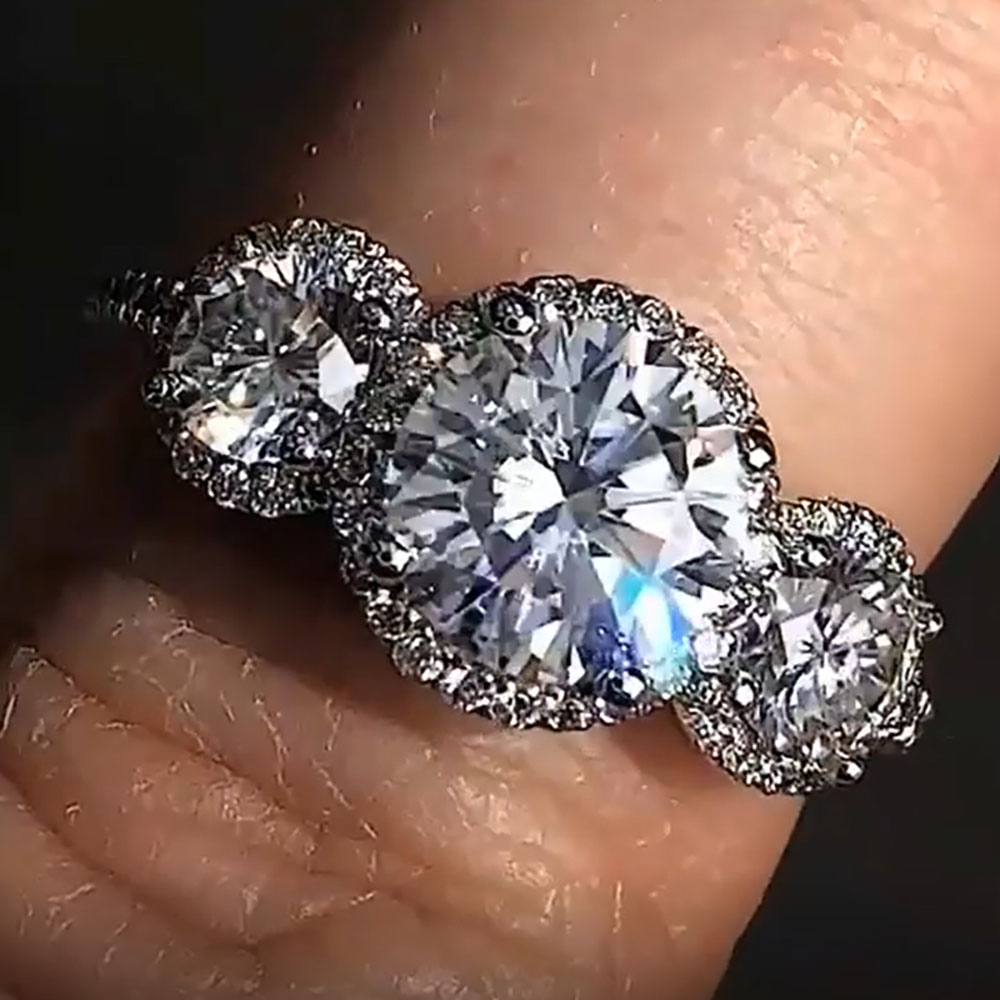 Moissanite Engagement Ring 1 Carat - Anello di fidanzamento per anniversario di