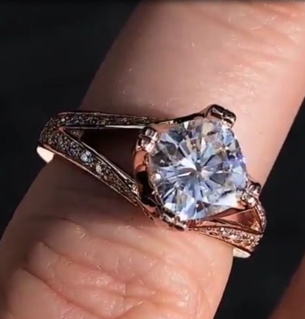 Anello di fidanzamento per ann - Moissanite Engagement Ring 1 Carat recensione e prezzo