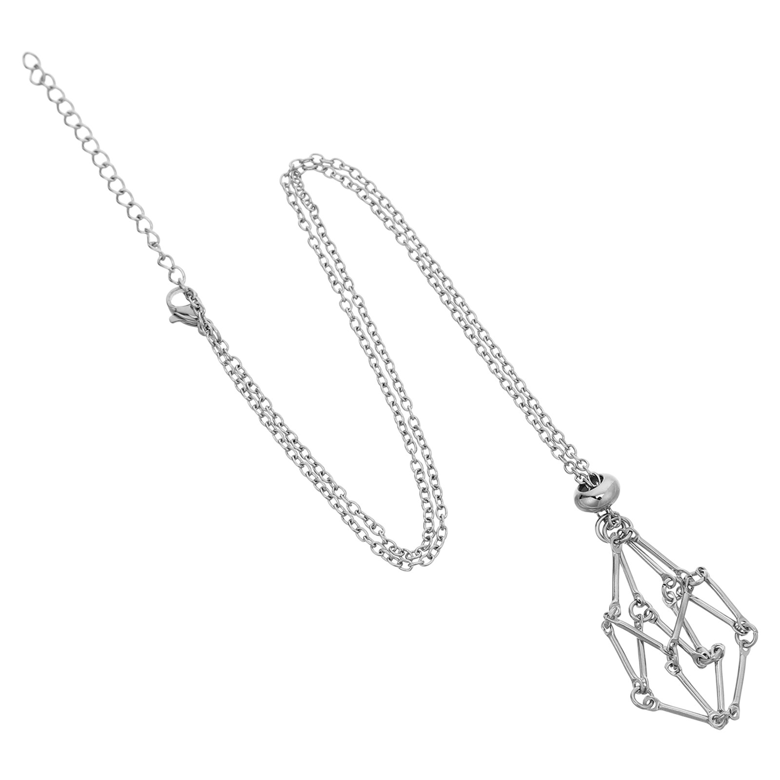 Collana con ciondolo a gabbia  - Crystal Pendant Necklace Natural Stone recensione e prezzo