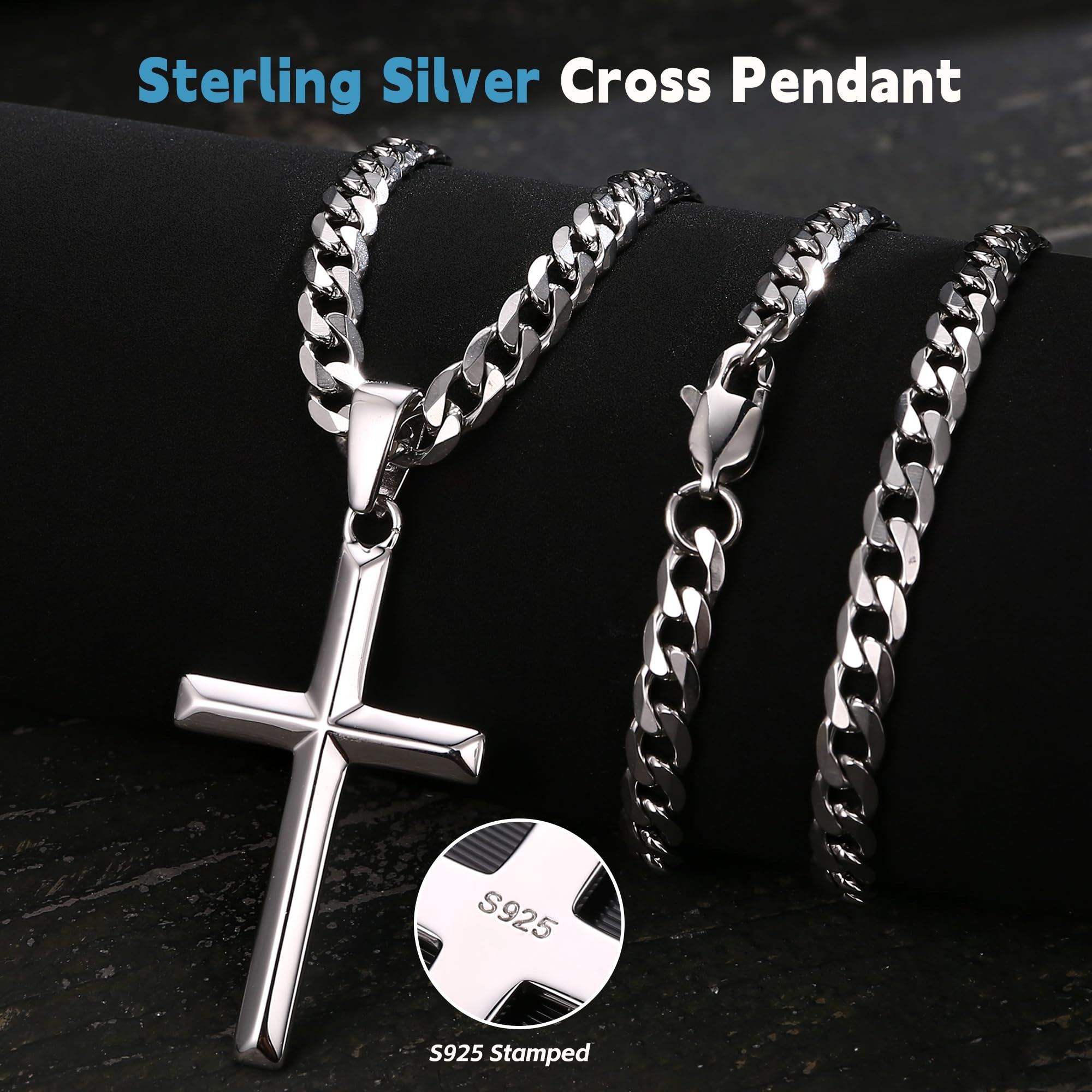 Fansilver Collana con croce in - 925 Sterling Silver Chain Necklace Men recensione e prezzo