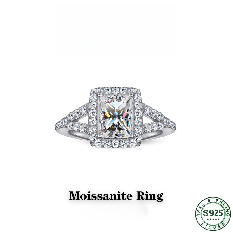 Anello in argento 100% S925 co - Moissanite Engagement Ring 1 Carat recensione e prezzo