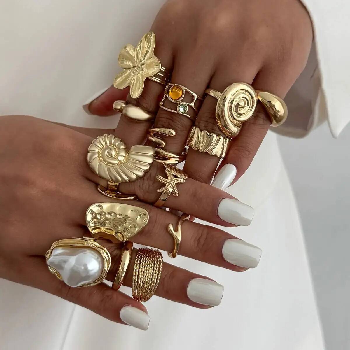 IngeSight.Z 14 Pz/set Hip Hop  - Vintage Punk Knuckle Rings Set recensione e prezzo